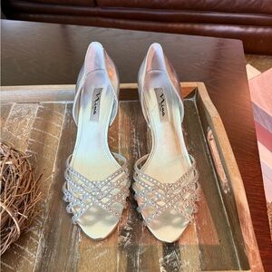 Nina Silver Strappy Heels